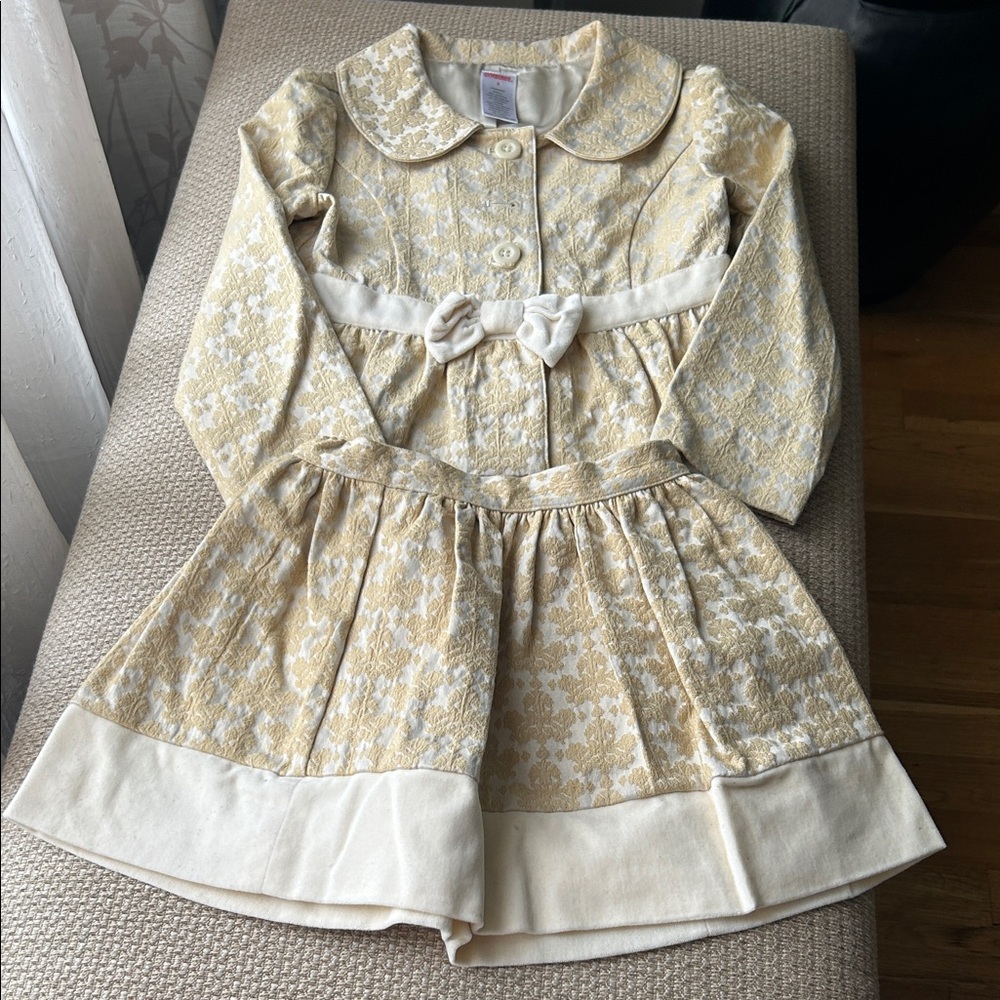 Gymboree Cream and Gold Patterned Jacket